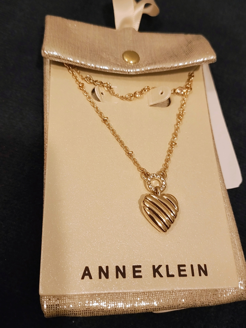 Anne Klein Gold Heart Pendant Necklace - Elegant Women's Jewelry